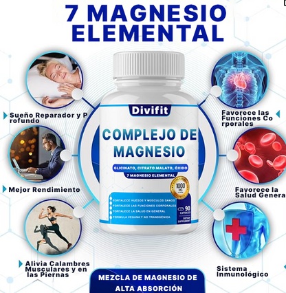 1000mg de magnesio complejo suplemento - fórmula quelquelmulti-forma para el músculo, los nervios y el apoyo del sueño, cápsulas veganas no-ogm
