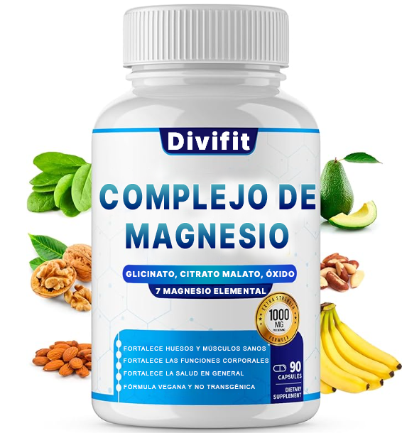 1000mg de magnesio complejo suplemento - fórmula quelquelmulti-forma para el músculo, los nervios y el apoyo del sueño, cápsulas veganas no-ogm